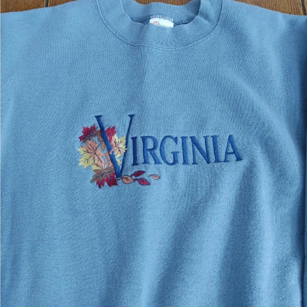 Vintage Embroidered State of Virginia Pullover Size M